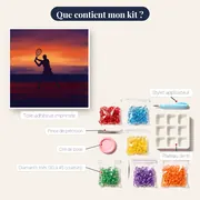 Silhouette au crépuscule sur le court – contenu du kit
