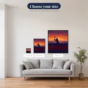 Sunset Seaside Tennis Player Silhouette – available sizes