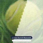 Tennis Ball Mid-Bounce on Grass – diamond close-up