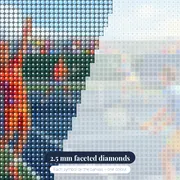 Sunny Court Colorful Doubles Match – diamond close-up