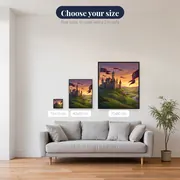 Hilltop Castle with Sunset Flags – available sizes