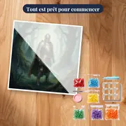 Chevalier à l'épée dans la forêt brumeuse – kit prêt à commencer