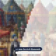 Medieval Market with Knights and Banners – diamond close-up