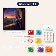 Castle Window Lady and Knight – kit contents