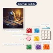 Knight Helmet and Sword on Stone – kit contents