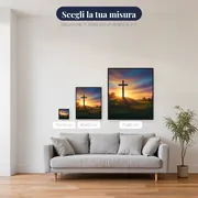 Croce sulla collina all'alba dorata – misure disponibili