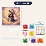 Praying Angel in Clouds of Light – kit contents