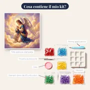 Angelo in Preghiera tra Nuvole di Luce – contenuto del kit