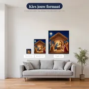 Kerststal onder stralende ster – beschikbare formaten