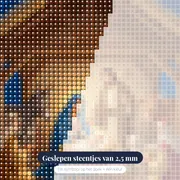 Kerststal onder stralende ster – close-up van de steentjes