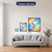 Dove with Olive Branch in Radiant Sky – available sizes