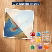 Taube mit Olivenzweig am Himmel – Set bereit zum Loslegen
