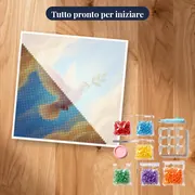 Colomba con ramo d'ulivo nel cielo – kit pronto per iniziare