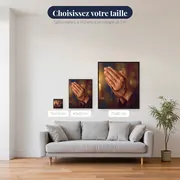 Mains en prière tenant un chapelet – tailles disponibles