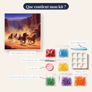Mustangs au galop dans le canyon – contenu du kit