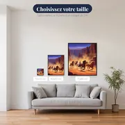 Mustangs au galop dans le canyon – tailles disponibles
