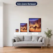 Wilde paarden in een woestijnkloof – beschikbare formaten