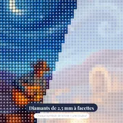Veillée étoilée du cow-boy à la guitare – gros plan des diamants
