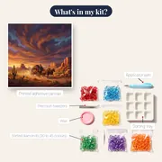 Stagecoach Under a Stormy Desert Sky – kit contents