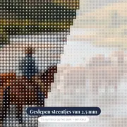 Veedrijver met kudde in de rivier – close-up van de steentjes