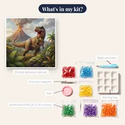 T-Rex Roaring in Volcanic Jungle – kit contents