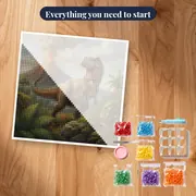 T-Rex Roaring in Volcanic Jungle – kit ready to start