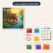 Mamma triceratopo e cucciolo al fiume – contenuto del kit