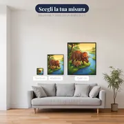 Mamma triceratopo e cucciolo al fiume – misure disponibili