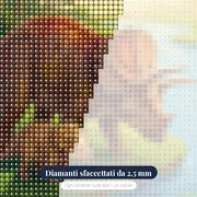 Mamma triceratopo e cucciolo al fiume – primo piano dei diamanti
