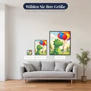 Freundlicher Saurier mit Luftballons – verfügbare Größen