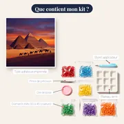 Pyramides de Gizeh au coucher du soleil – contenu du kit