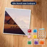 Pyramiden von Gizeh im Abendlicht – Set bereit zum Loslegen