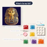 Golden Pharaoh Mask on Midnight Blue – kit contents