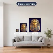 Golden Pharaoh Mask on Midnight Blue – available sizes