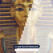 Golden Pharaoh Mask on Midnight Blue – diamond close-up