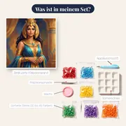 Kleopatra-Porträt mit Goldschmuck – Inhalt des Sets