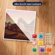 Sphinx im Morgengrauen unter rosa Himmel – Set bereit zum Loslegen