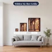Ägyptischer Tempel mit farbigen Hieroglyphenmustern – verfügbare Größen