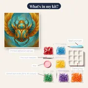 Golden Turquoise Scarab Beetle Ornament – kit contents