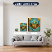 Goldener Skarabäus mit Türkisornamenten – verfügbare Größen
