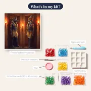 Anubis and Horus in a Torchlit Tomb – kit contents