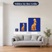 Goldene Katzengöttin vor Tiefblau – verfügbare Größen