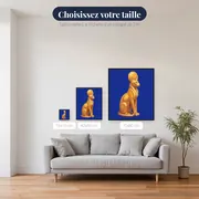 Déesse Chatte Dorée sur Bleu Nuit – tailles disponibles