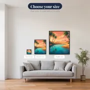Golden Palm Oasis Before Ancient Pyramids – available sizes