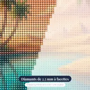 Oasis du désert et pyramides au couchant – gros plan des diamants