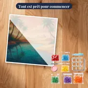 Oasis du désert et pyramides au couchant – kit prêt à commencer