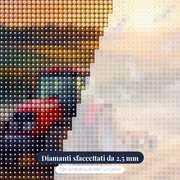 Trattore Rosso nel Campo Dorato – primo piano dei diamanti