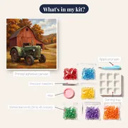 Autumn Barn Vintage Green Tractor – kit contents
