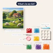 Sheep Grazing Green Hills Farmhouse – kit contents