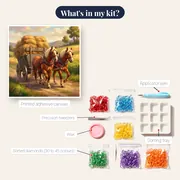 Draft Horses Pulling a Hay Cart – kit contents